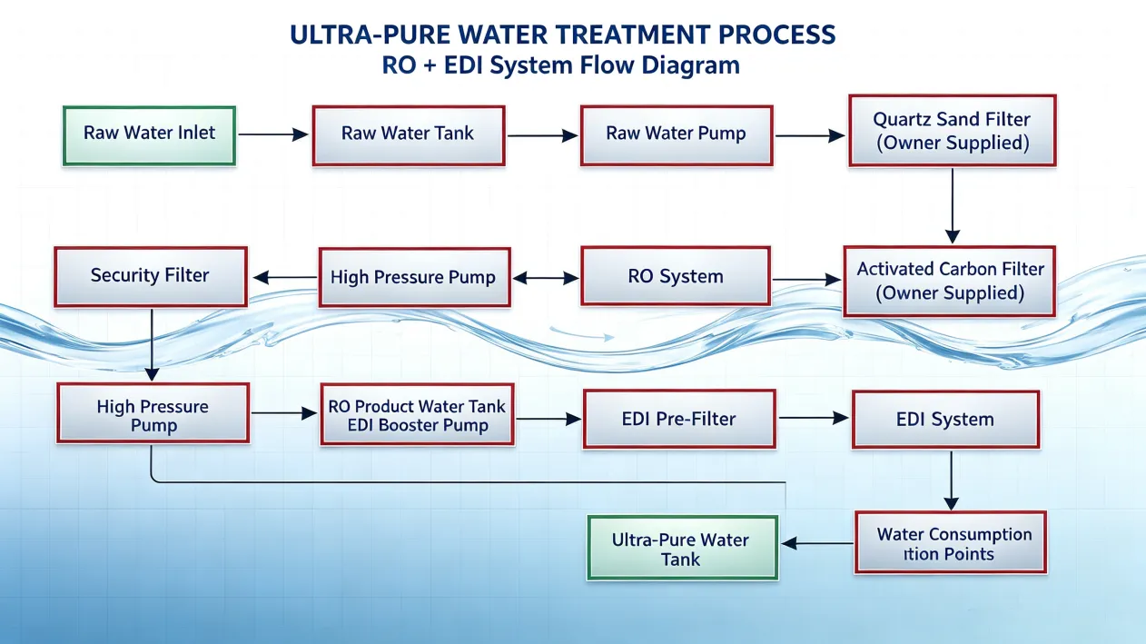 6T/H Boiler Water Equipment / Deionized Water Treatment Equipment 2x3T/H